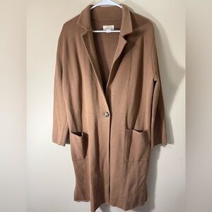 Maeve Tan Knitwear Sweater Coat Small